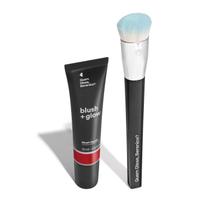 Combo Blush Líquido Vermelho Lichiali 15 ml + Pincel Super Denso