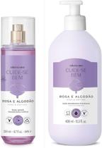 Combo Body Splash +Hidratante Rosa e Algodão