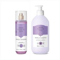 Combo Body Splash +Hidratante Rosa e Algodão