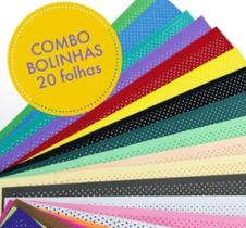Combo Bolinhas Diversas Cores 20 folhas