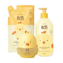 Combo Boti Baby: Sabonete Líquido de Glicerina + Refil Sabonete Líquido + Boti Baby Colônia do Sol Combo Boti Baby: Sabonete Líquido de Glicerina + Refil Sabonete Líquido + Boti Baby Colônia do Sol