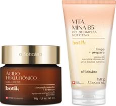 Combo Botik: Gel Creme Firmador Ácido Hialurônico + Gel de Limpeza Facial Nutritivo Vitamina B5