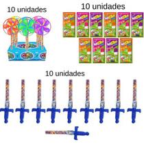 Combo Box 10 Un Cada Pirulito Hélice, Catavento e Espadinha