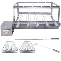 Combo Brasa Grill Tradicional Gira 5 Espetos Churrasqueira Giratória Combo Brasa Grill Tradicional Gira 5 Espetos Churrasqueira Giratória