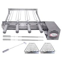 Combo Brasa Grill Tradicional Único Andar Gira 4 Espetos Churrasqueira Giratória Bi Volts Combo Brasa Grill Tradicional Único Andar Gira 4 Espetos Churrasqueira Giratória Bi Volts