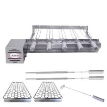 Combo Brasa Grill Tradicional Único Andar Gira 5 Espetos Churrasqueira Giratória Bi Volts Combo Brasa Grill Tradicional Único Andar Gira 5 Espetos Churrasqueira Giratória Bi Volts