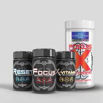 Combo Brilho Intelectual: Nootrópicos para uma mente genial: Focus-X +. Reset + X-vitamin + Focus