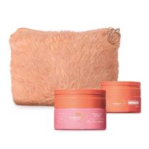 Combo Bumbum de Pêssego: Creme Esfoliante 230g + Máscara de Hidratação 230g + Nécessaire