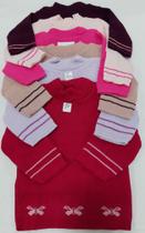 Combo C/ 5 Básica De Lã Blusa Bebê Menina Inverno Infantil