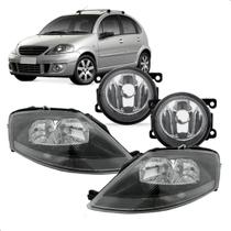 Combo C3 Black 2013 A 2012 Par Farol Mascara Negra e Milha