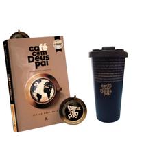 Combo Café com Deus Pai 2025 porções diárias de Transformação e copo Térmico café com Deus Pai 400 ml