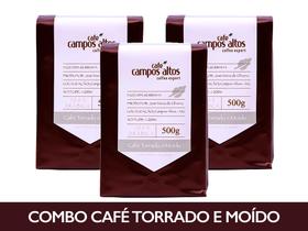 Combo Café Especial Campos Altos Torrado e Moído 500 gramas - 3 Pacotes - Café Campos Altos