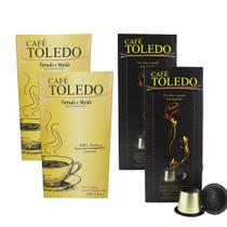 Combo Café Toledo Moído a Vácuo e Cápsula - 02 Gourmet 500g + 02 Cápsulas 10 doses cada
