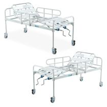 Combo Cama Hospitalar DX2 2 Movimentos até 180kg com Rodas e Grades Dellamed Combo Cama Hospitalar DX2 2 Movimentos até 180kg com Rodas e Grades Dellamed