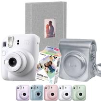 Combo Camera Instax Mini 12 Branca Fujifilm Com Filme 10 Mermaid + Bolsa E Album