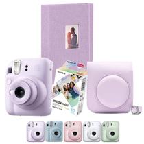Combo Camera Instax Mini 12 Lilás Fujifilm Com Filme 10 Mermaid + Bolsa E Album