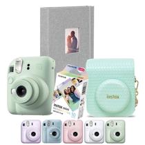 Combo Camera Instax Mini 12 Verde Fujifilm Com Filme Mermaid + Bolsa E Album