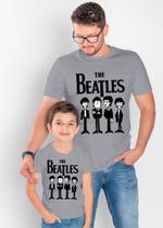 Combo camiseta adulto e criança Beatles desenho animado, exclusiva varias cores