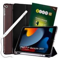 Combo Capa Para Ipad 9 9ª Geração Smart Porta Pencil + Caneta Stylus Pencil + Pelicula Premium HPrime