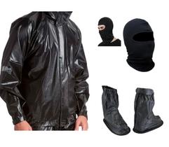 Combo Capa Roupa Chuva Vestimenta Vestuário Jaqueta Calça Alba Daytona Pvc Preta Moto Motoqueiro + Polaina Galocha + Capuz Ninja Frio Inverno Combo Capa Roupa Chuva Vestimenta Vestuário Jaqueta Calça Alba Daytona Pvc Preta Moto Motoqueiro + Polaina Galocha + Capuz Ninja Frio Inverno