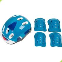 Combo Capacete Ajustável Tubarão Menino Azul Kcd02t Fenix Combo Capacete Ajustável Tubarão Menino Azul Kcd02t Fenix