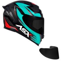 Combo Capacete Asx Eagle Racing Attacker Brilho Preto/GF/TFY