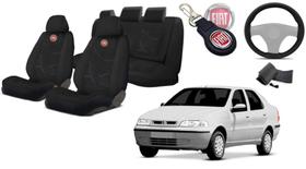 Combo Capas Siena 1996 a 2003 + Volante + Chaveiro - Kit