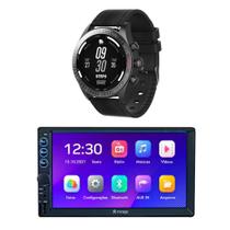 Combo Car - Central Multimidia 7 Pol. Mirror Link e Smartwatch SW3 Multiwatch BT 5.0 Ip68 Multilaser - ES3531K