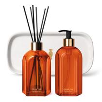 Combo Casa 214 Vanilla Sublime: Sabonete + Difusor de Ambiente com Varetas 250ml + Bandeja de Lavabo