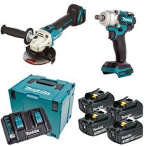 Combo chave de impacto dtw285 + esmerilhadeira dga504 + 4 baterias + maleta + carregador 220v - makita Combo chave de impacto dtw285 + esmerilhadeira dga504 + 4 baterias + maleta + carregador 220v - makita