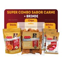 Combo Chips + Sticks + Bifinho Sabor Carne Kadi Cachorro
