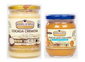 COMBO COCADA CREMOSA RESERVA DE MINAS 420g Doce De Leite Com Nozes Zero Açúcar 210g