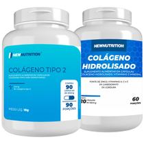 Combo Colágeno Hidrolisado Tipo 1 - 120 Cápsulas + Colágeno Tipo 2 40mg - 90 Cápsulas NEWNUTRITION