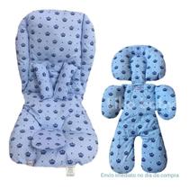 Combo Colchonete Para Carrinho + Ajuste Bebê Conforto Luxo Coroa Azul