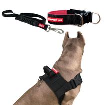 Combo Coleira Peitoral Guia Coleira para Cachorro Tamanho Extra Grande