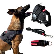 Combo Coleira Peitoral SWAT + Coleira + Guia - Canadá K9