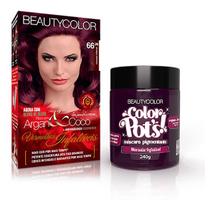 Combo Coloração Kit Beautycolor 66.26 + Color Pots Marsala Infalivel