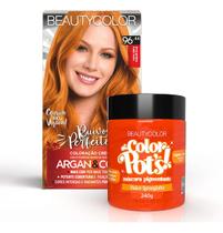 Combo Coloração Kit Beautycolor 96.44 + Color Pots Ruivo Laranjinha