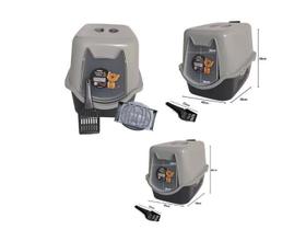 Combo Com 03 Banheiros Para Gatos Preto Durapets Combo Com 03 Banheiros Para Gatos Preto Durapets