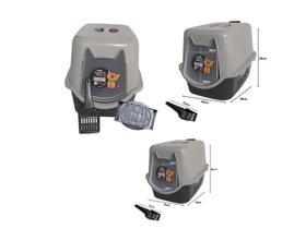 Combo Com 03 Banheiros Para Gatos Preto Durapets Combo Com 03 Banheiros Para Gatos Preto Durapets