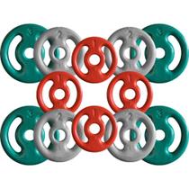 Combo com 12 Anilhas Emborrachadas - 24 Kg