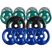 Combo com 14 Anilhas Emborrachadas - 60 Kg
