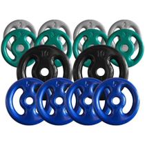 Combo com 14 Anilhas Emborrachadas - 60 Kg