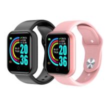 COMBO com 2 Relogio Inteligente Smartwatch Y68 Bluetooth sendo 1Preto 1 Rosa COMBO com 2 Relogio Inteligente Smartwatch Y68 Bluetooth sendo 1Preto 1 Rosa