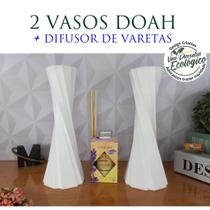 Combo com 2 Vaso Decorativo + Difusor de Vareta - Decoração de interiores, sala, quarto, banheiros, arranjos