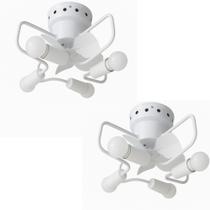Combo com 2 Ventilador de Teto Pequeno Potente Branco com chave liga/desliga 110v 220v