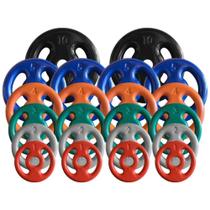 Combo com 22 Anilhas Emborrachadas - 80 Kg