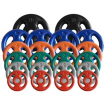 Combo com 22 Anilhas Emborrachadas - 80 Kg