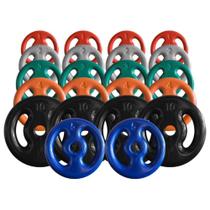 Combo com 22 Anilhas Emborrachadas - 90 Kg