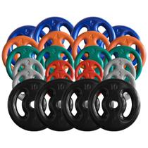 Combo com 24 Anilhas Emborrachadas - 100 Kg